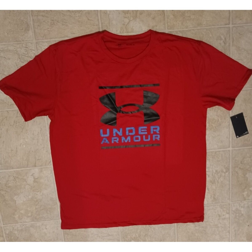 Under Armour Boy's Youth Big Logo Ink Red  SS T-Shirt - YSM - NWT